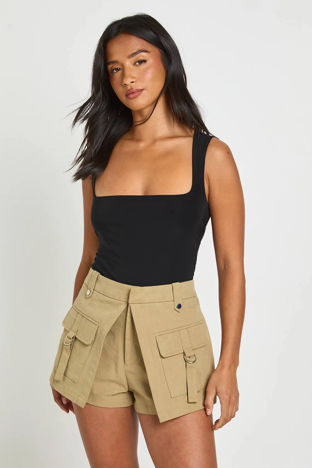 Double Layer Slinky Square Neck Sleeveless Bodysuit by boohoo