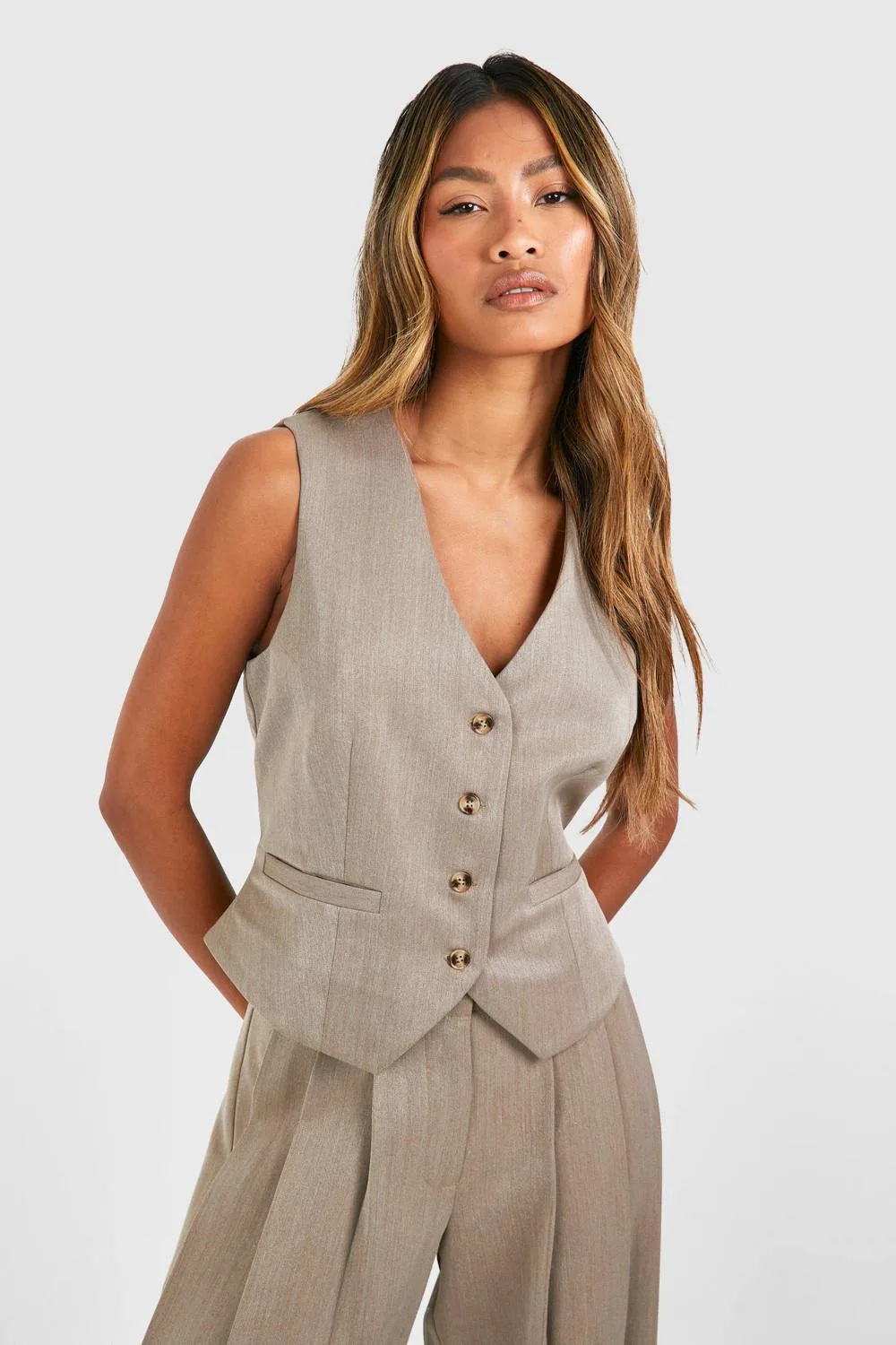 Mock Horn Fitted Waistcoat