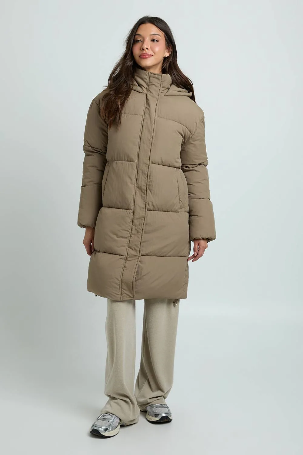 Hooded Midi Length Puffer Jacket by boohoo