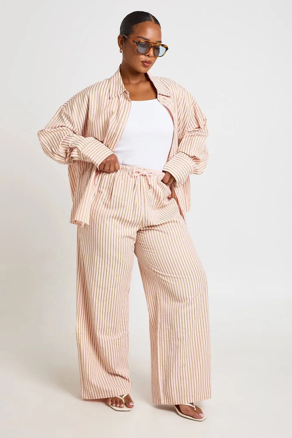 Stripe Wide Leg Trouser