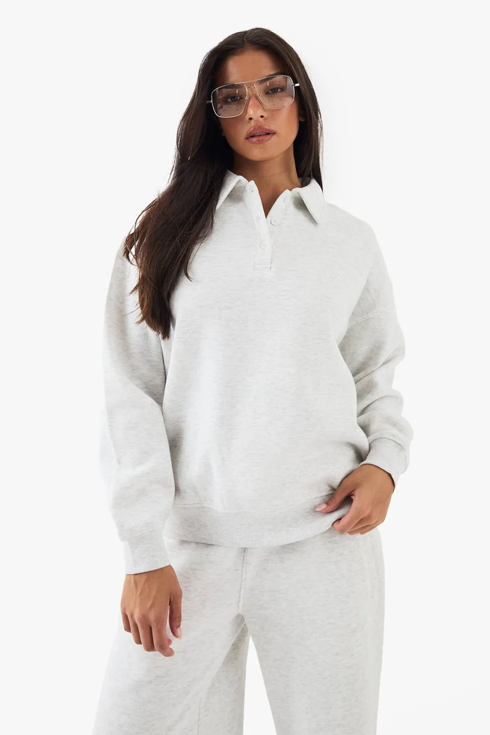 Collared Oversized Rugby Sweatshirt by DSGN Studio