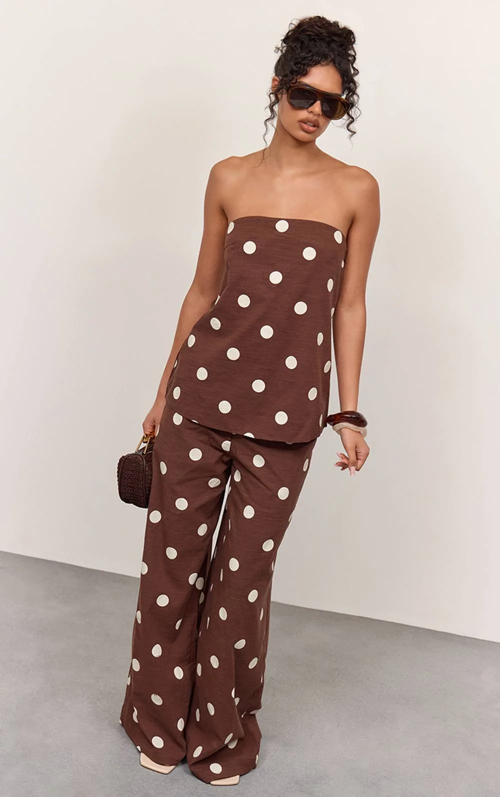 Polka Dot Cotton Tailored Trouser Co-Ord