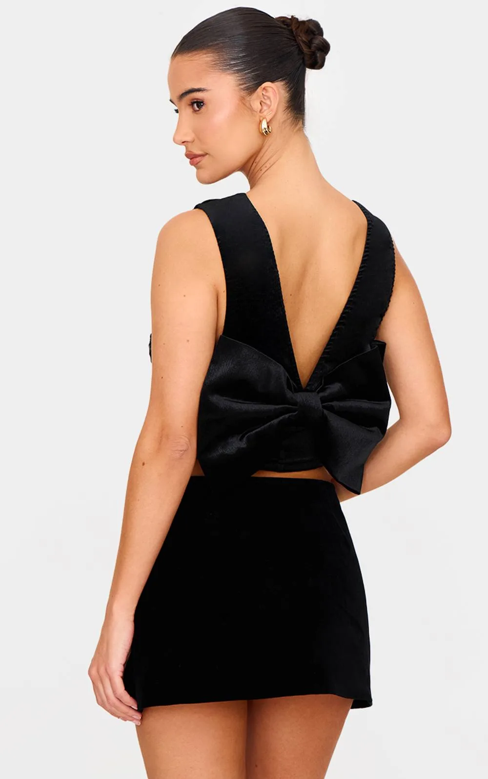 Velvet Bow Back Top