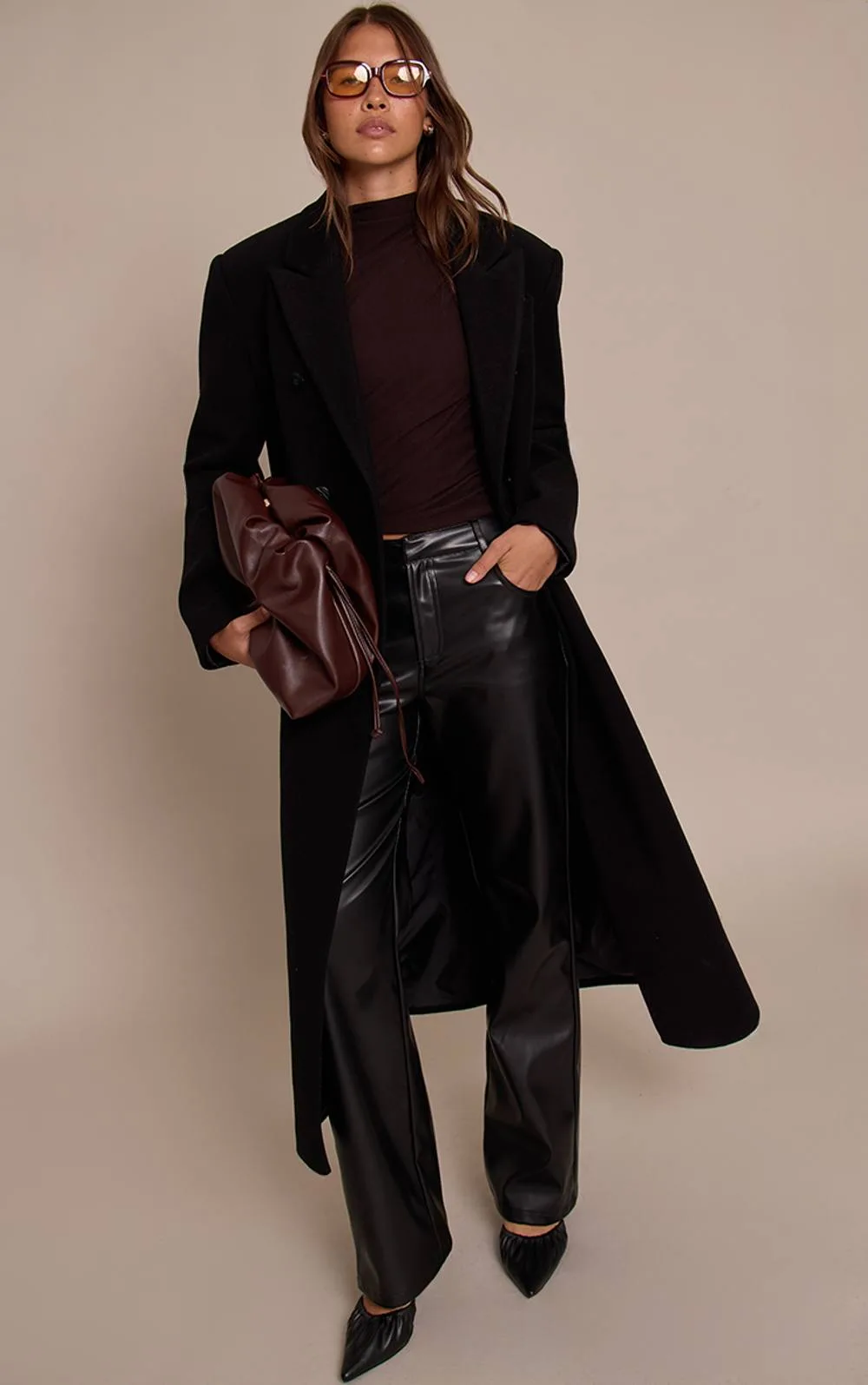 Faux Leather Trousers by PrettyLittleThing