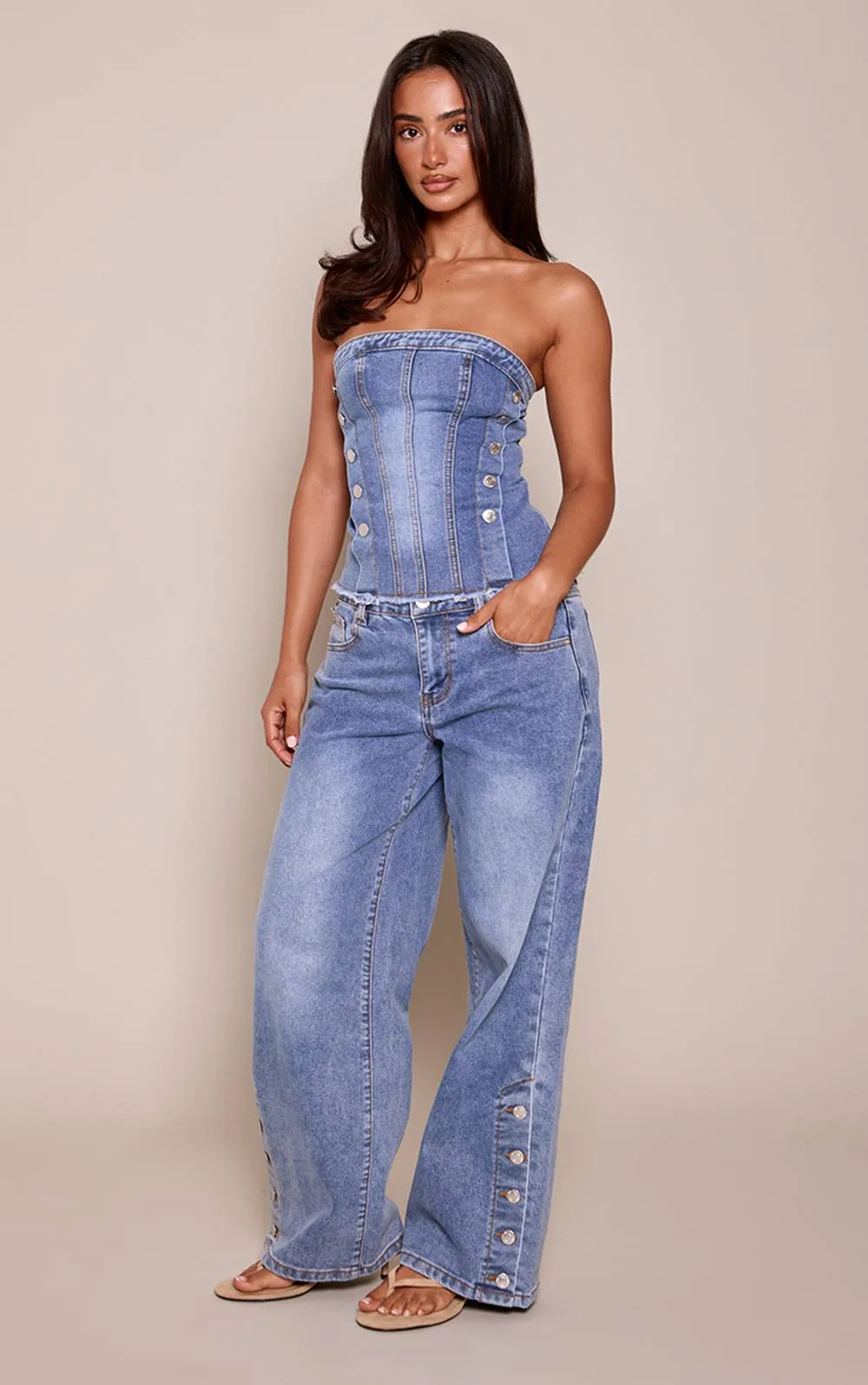 Wide Leg Denim Jeans by PrettyLittleThing