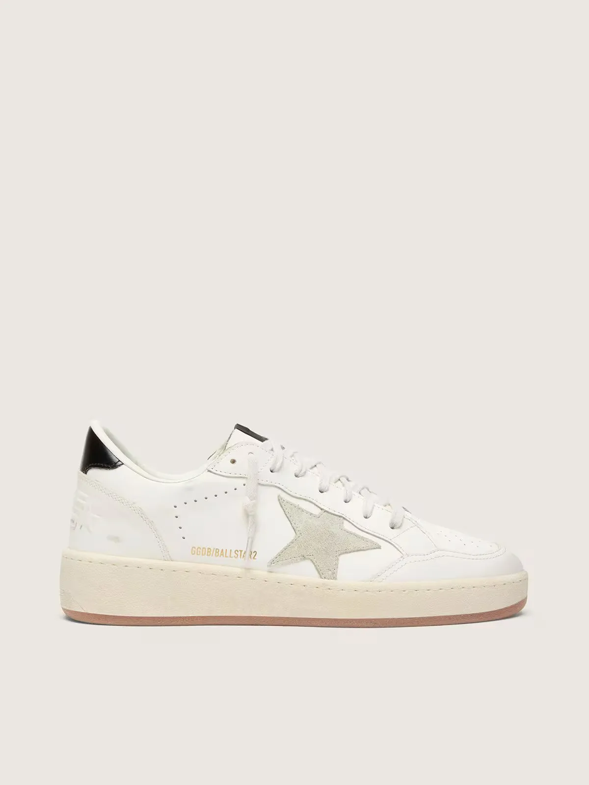Ball Star with Ice-Gray Suede Star and Glossy Black Leather Heel Tab