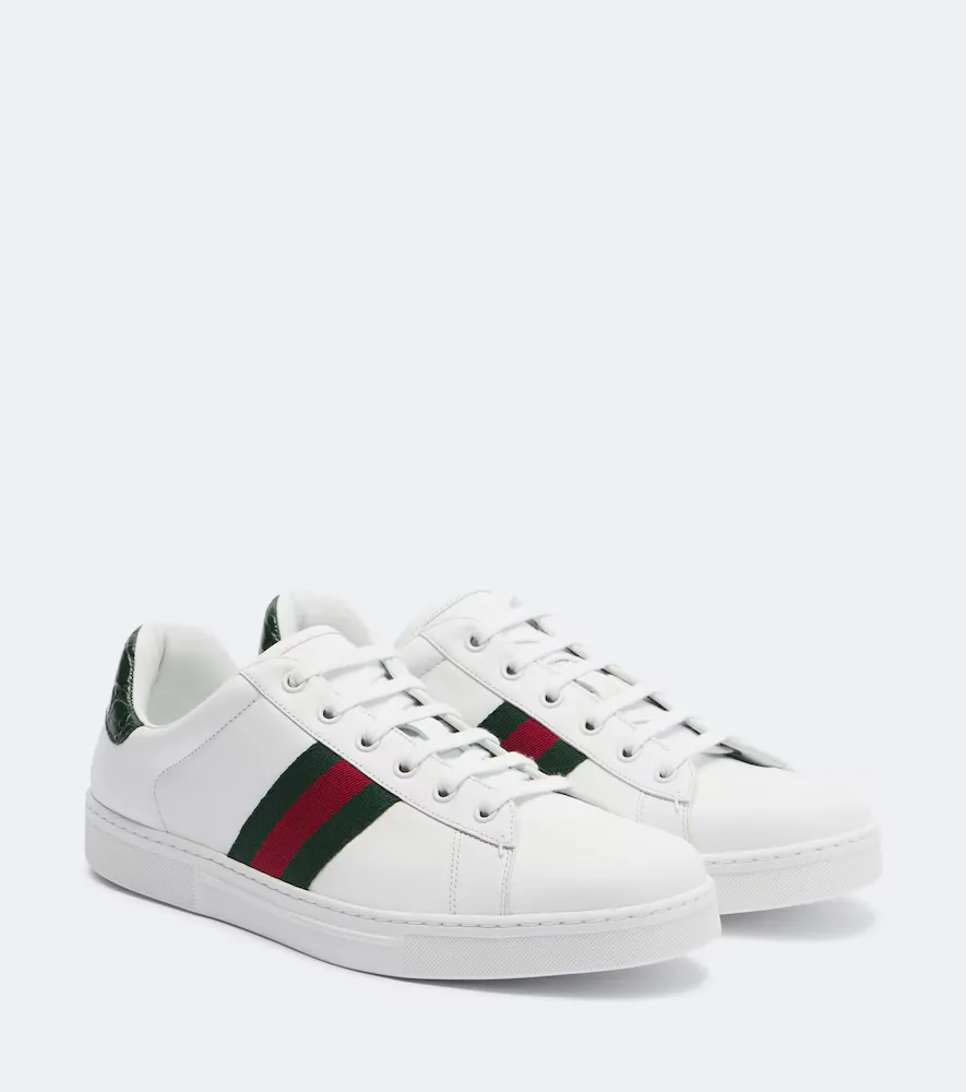 Baskets Ace Web Stripe En Cuir by Gucci