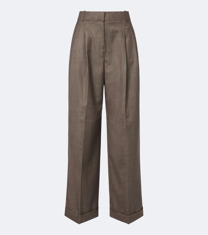 Pantalon Ample En Laine Mélangée by Ganni