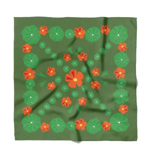 Nasturtium Garden Cotton Silk Bandana by Centinelle