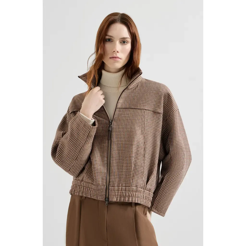 Sparkling Houndstooth Outerwear Jacket by Brunello Cucinelli