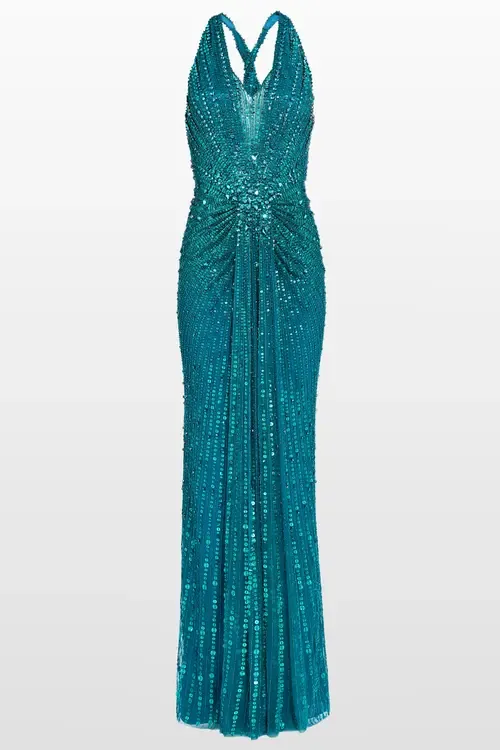 Lana Sequin-Embellished V-Neck Maxi Dress by Jenny Packham