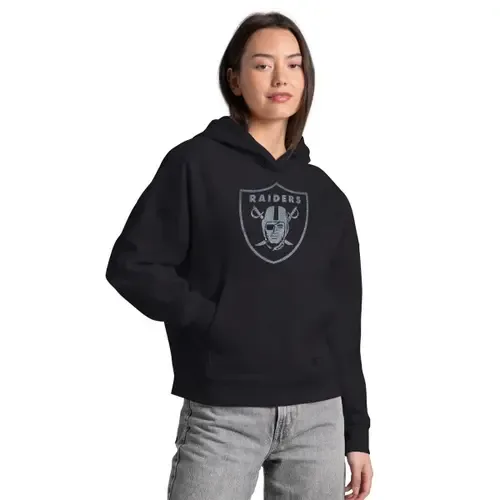 Starter Black Las Vegas Raiders Rhinestone Relaxed Hoodie