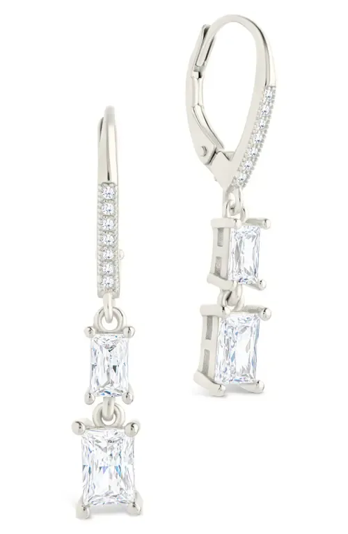 Eulalia Emerald Cubic Zirconia Drop Hoop Earrings by Sterling Forever
