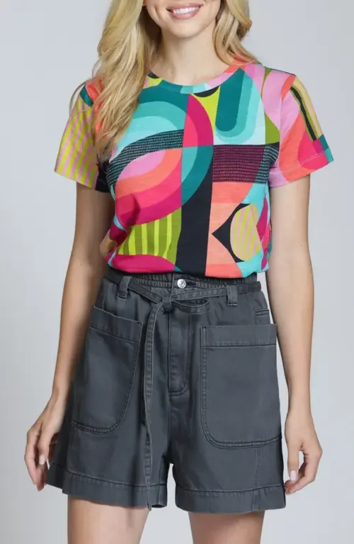 Abstract Print Short Sleeve Cotton T-Shirt by APNY