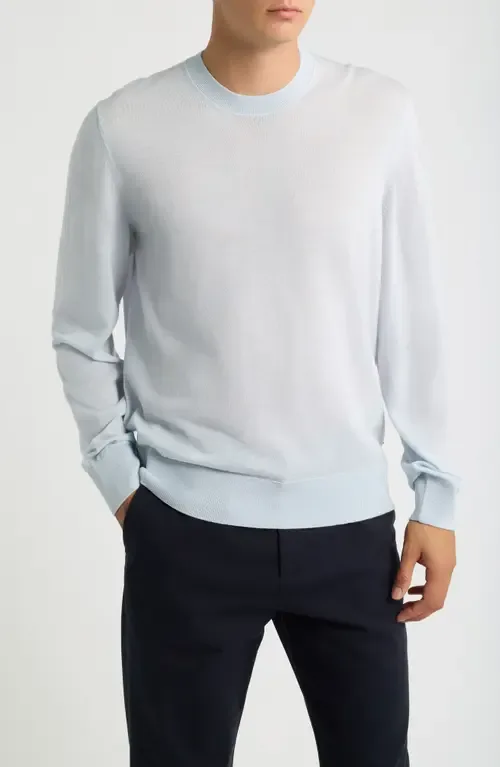 H-Leno Virgin Wool Crewneck Sweater by BOSS