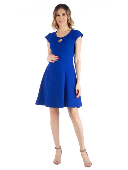 Maternity Dress with Keyhole Neck by 24seven Comfort Apparel
