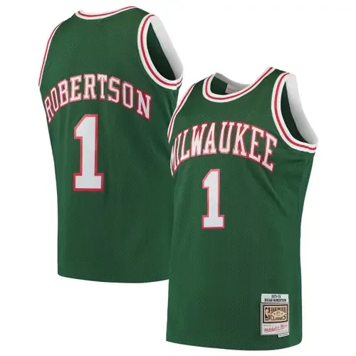 Mitchell & Ness Oscar Robertson Green Milwaukee Bucks 1971/72 Hardwood Classics Swingman Jersey by Mitchell & Ness