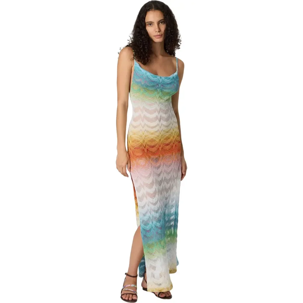 Long Cover-Up Dress in Shaded Lamé Viscose by Missoni