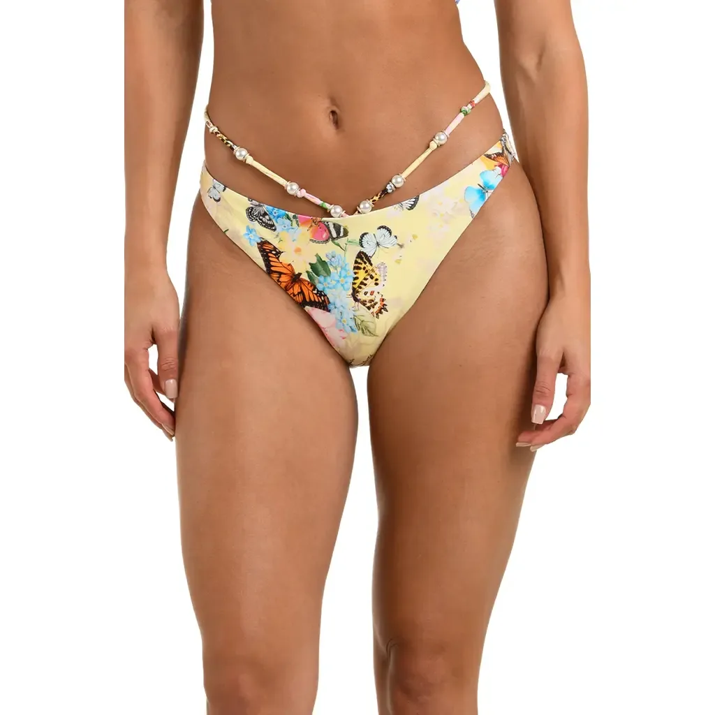 Jean Garden Butterfly Beaded Bikini Bottoms