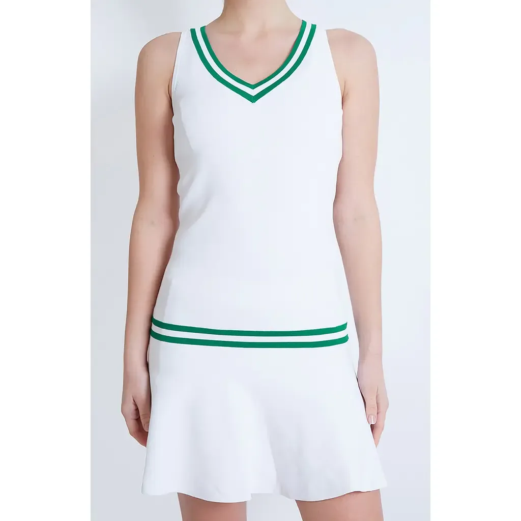 Drop Waist Knit Dress with Stripes by L'ETOILE SPORT