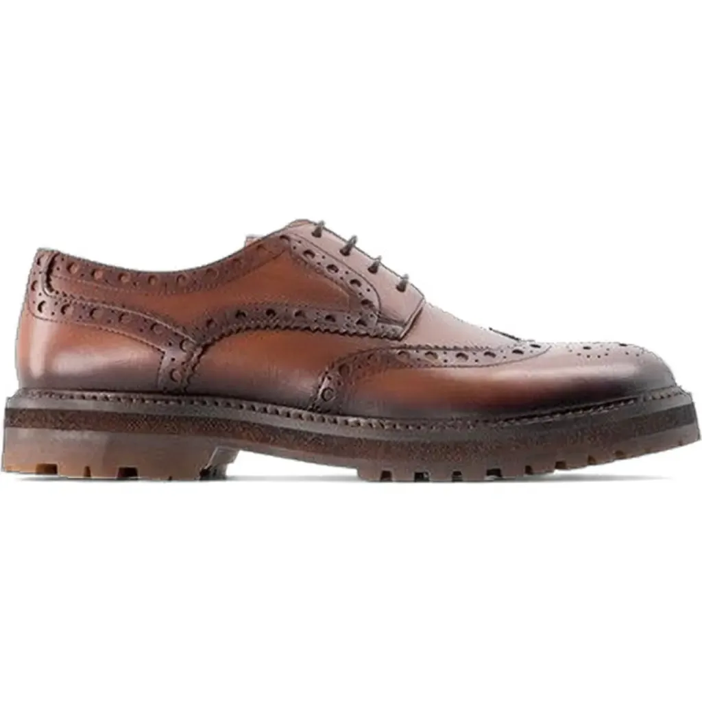 Prescott Wingtip Derby in Tan Leather by Anthony Veer