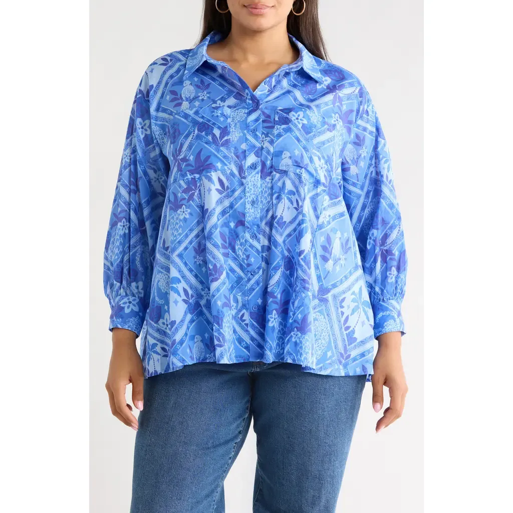Kaidy Tropical Print Shirt by SUGARLIPS