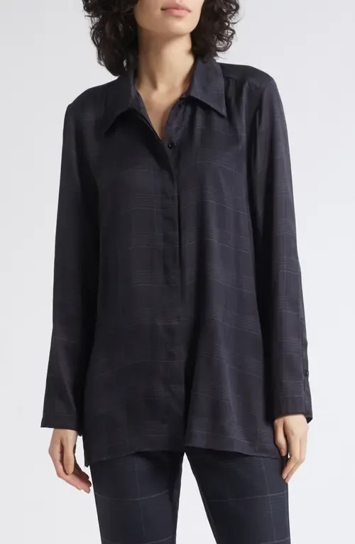 Ballata Point Collar Plaid Shirt by MARELLA