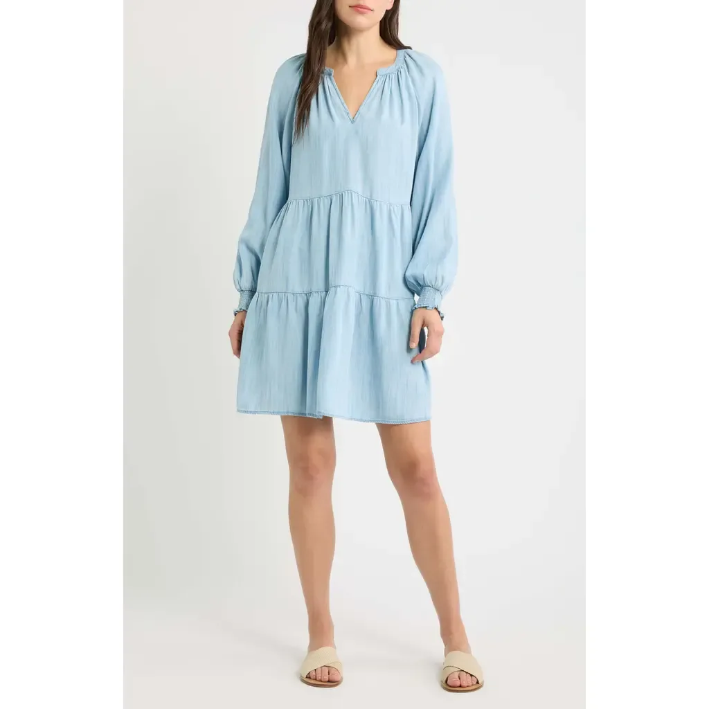 Tessa Long Sleeve Chambray Dress