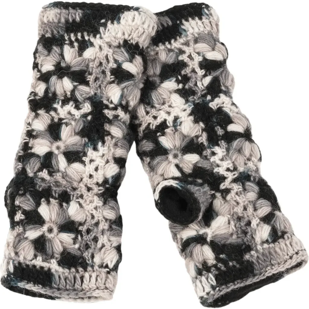 Multi Color Flower Crochet Handwarmers by Nirvanna Designs