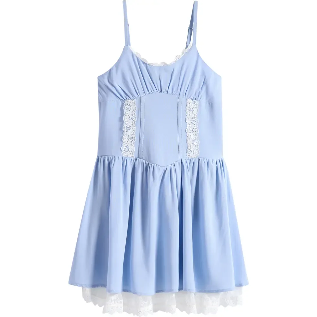 Lace Trim Dress by Ava & Yelly