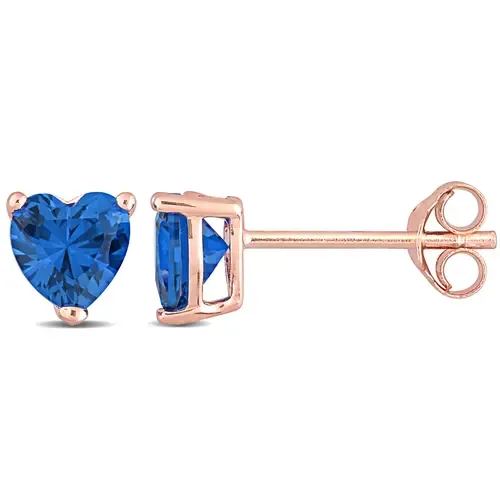 Color Zirconia Heart Stud Earrings Plated by Julianna B.