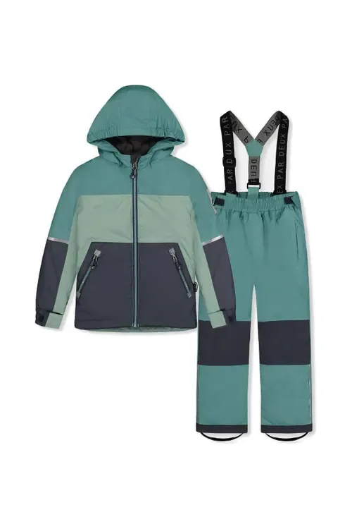 Colorblock Lightweight Jacket & Foot Strap Pants Two Piece Snowsuit by Deux par Deux