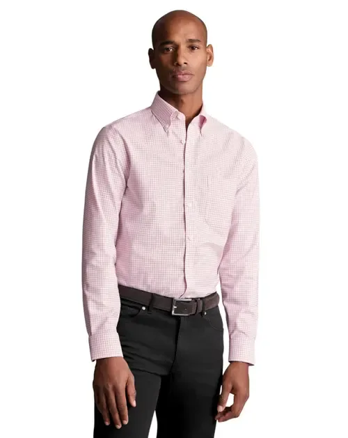 Non-Iron Stretch Oxford Check Shirt by Charles Tyrwhitt