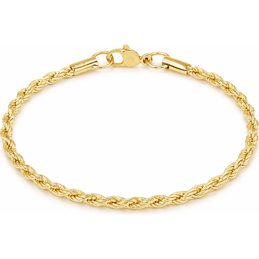 Sterling Silver Gold-Plated Rope Bracelet by Donatello Gian
