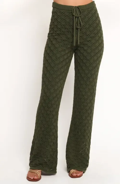 Fefe Textured Open Knit Cotton Drawstring Pants by Petal & Pup