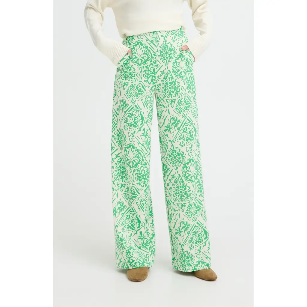 Kate Print Straight Leg Pants by ICHI