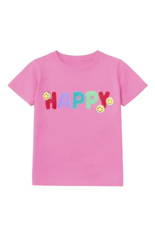 Happy Applique Short Sleeve Tee by Preppy Goose