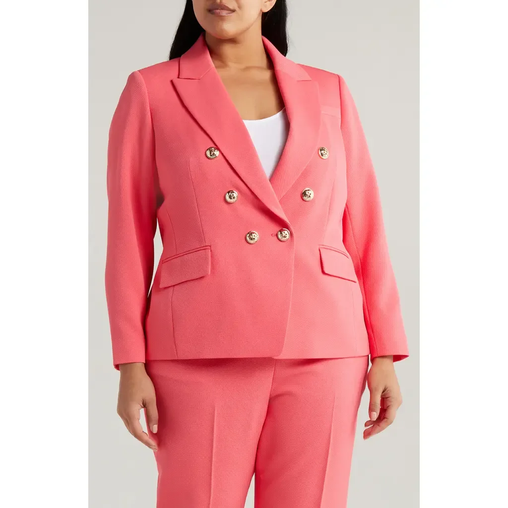 Double Breasted Twill Blazer by Tahari ASL