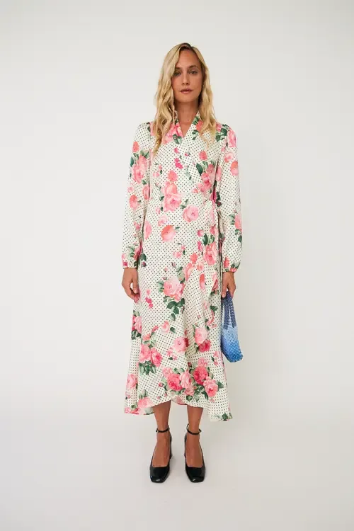 Laracras Floral Polka Dot Wrap Dress by CRAS