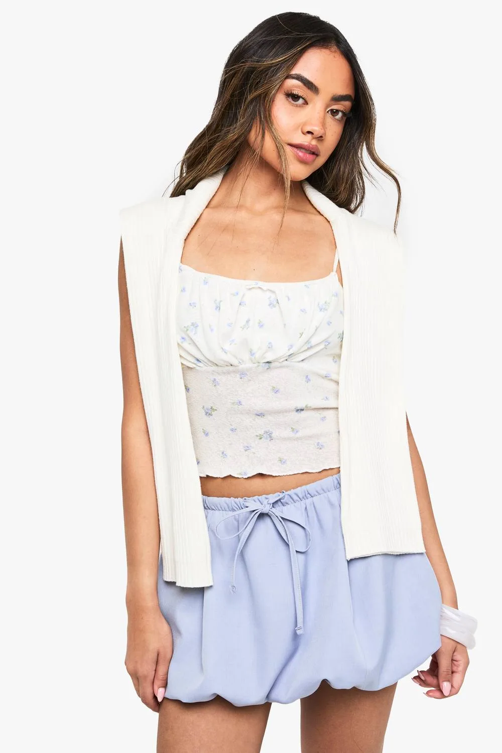 Ditsy Printed Mesh Cami by boohoo