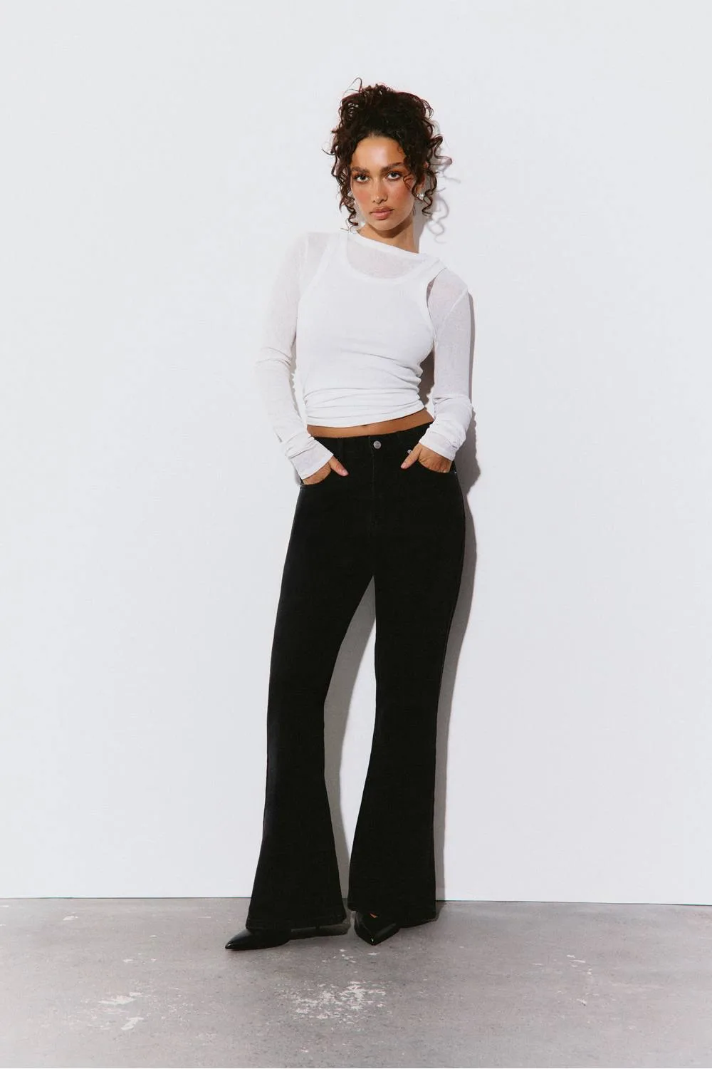 The High Waist Flare Jean by boohoo
