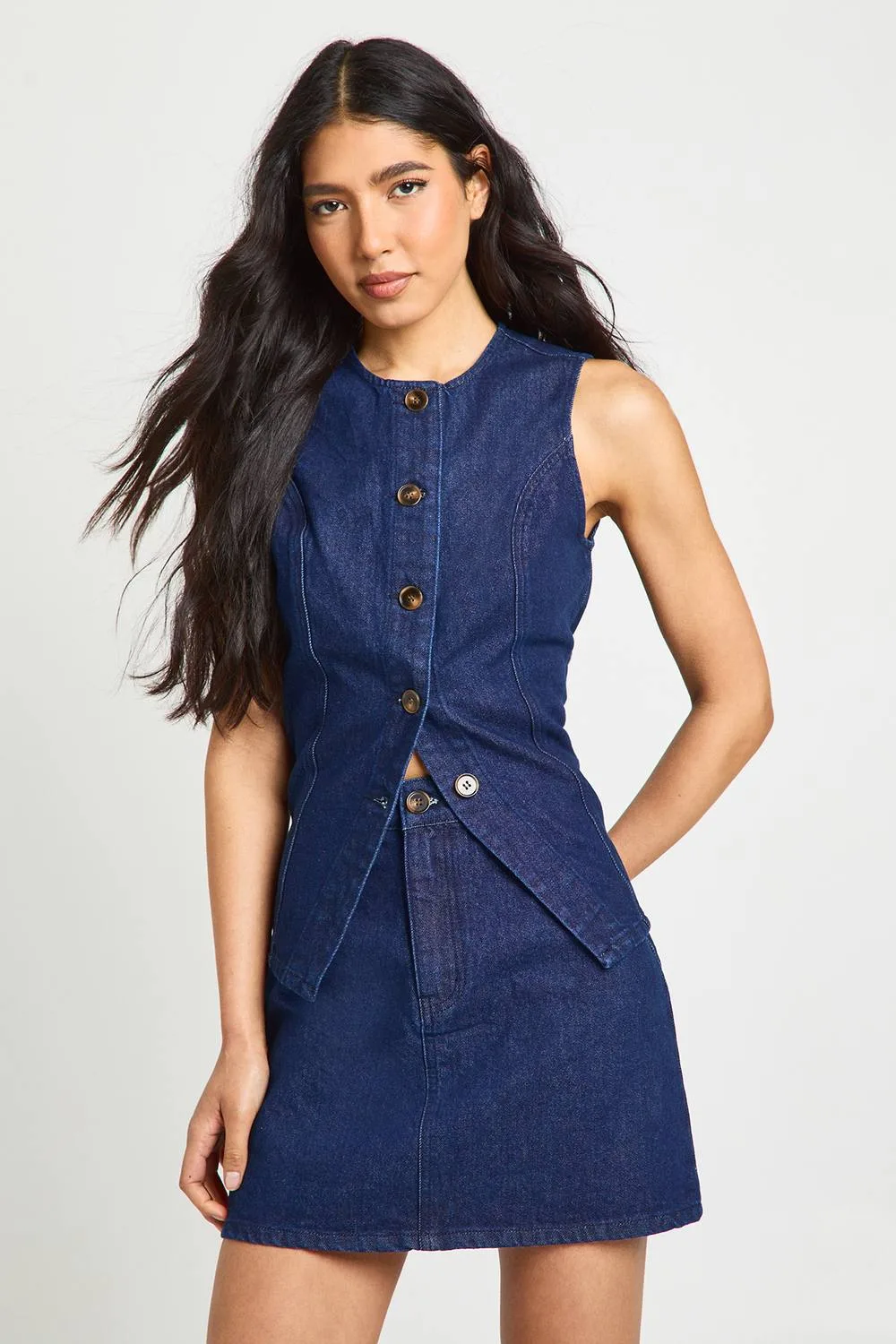 Denim Mini Skirt by boohoo