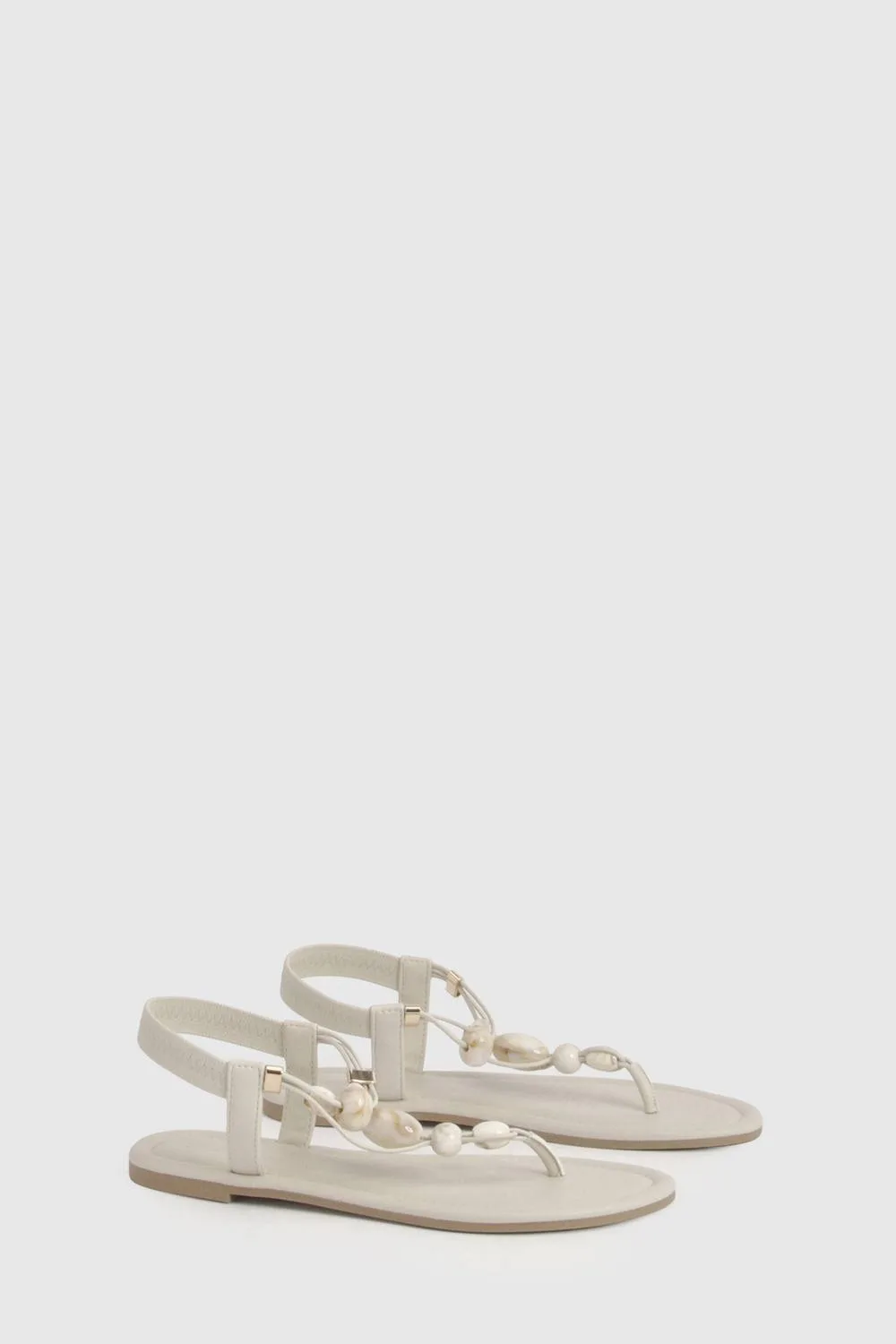 Beaded Toe Post Sandals by boohoo