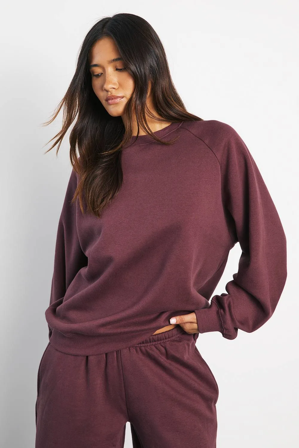 Raglan Seam Oversized Sweatshirt by boohoo