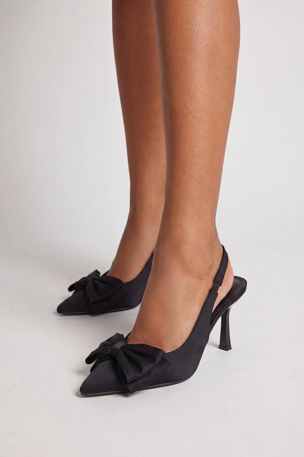 Oversized Bow Detail Slingback High Heels by boohoo