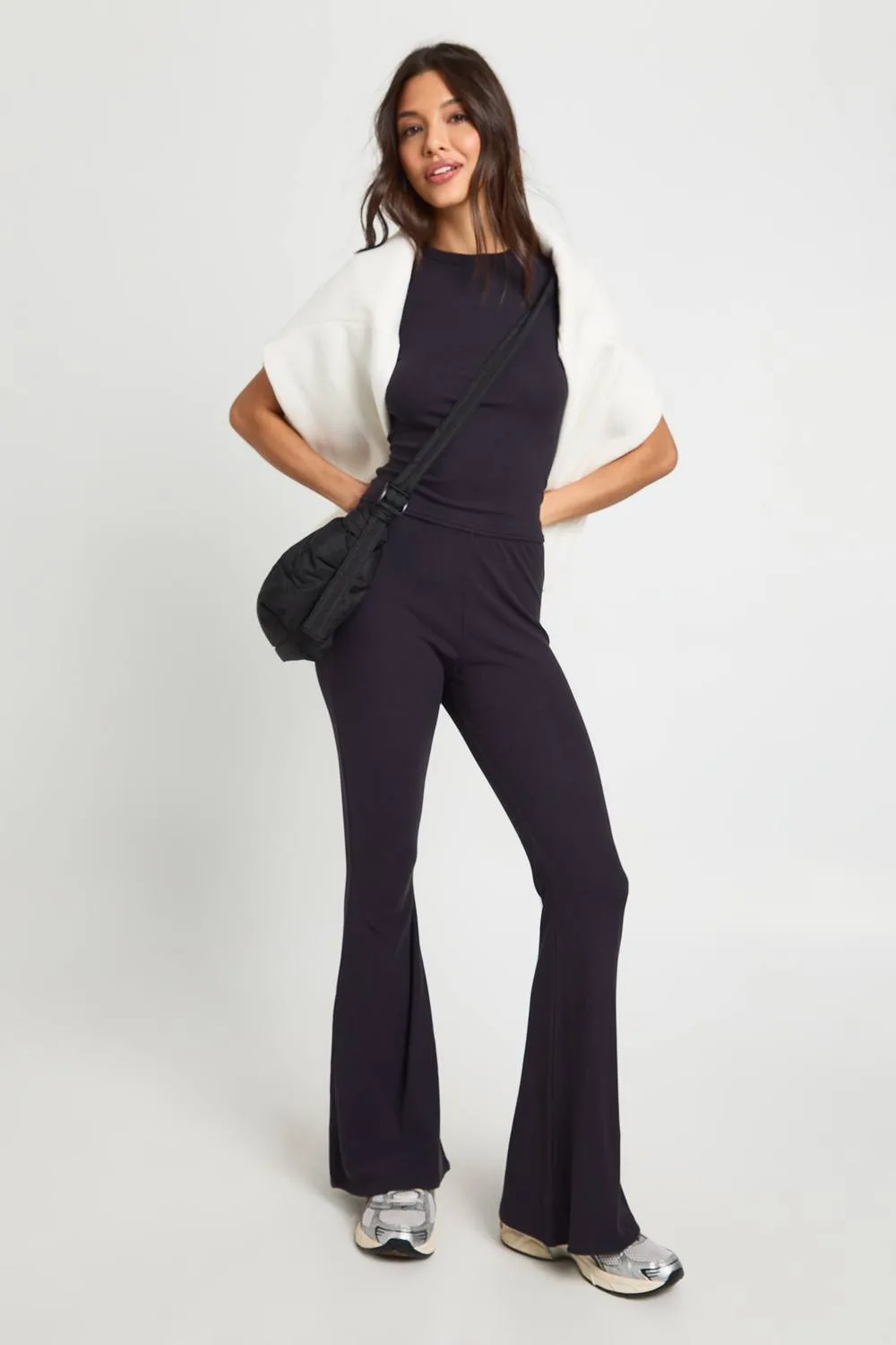 Ultra Soft Flared Legging Pants by boohoo