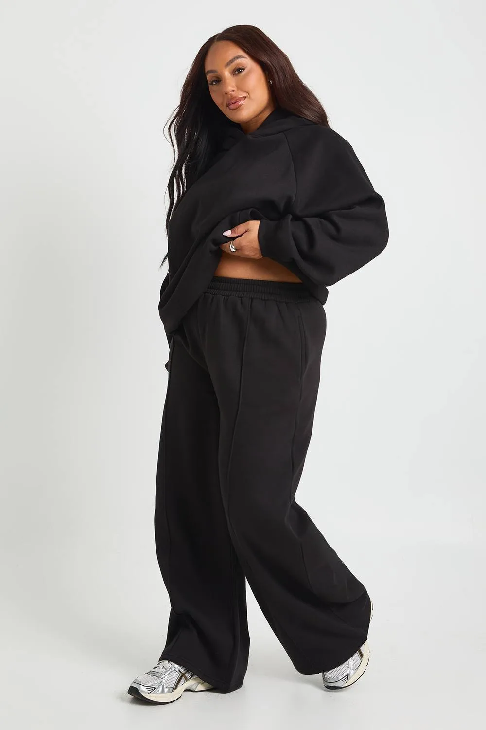 Core Basic Pintuck Detail Straight Leg Jogger Pants