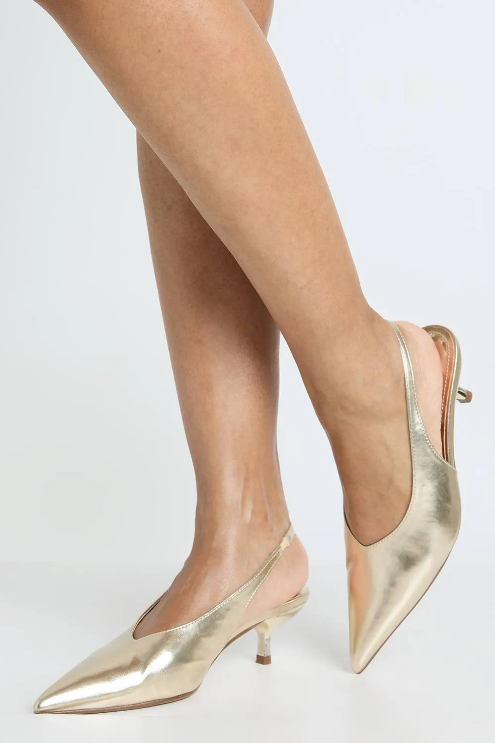 Slingback High Cut Low Court Shoes by boohoo