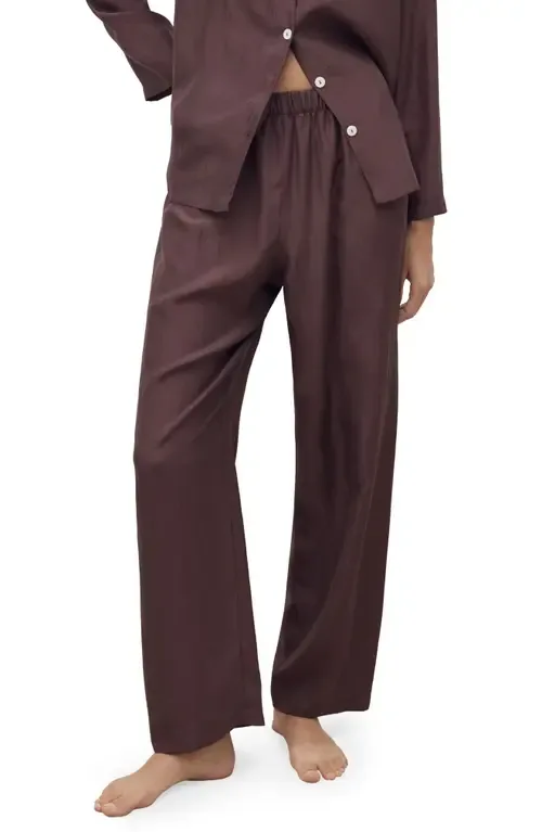 Habotai Silk Pajama Pants by MANGO