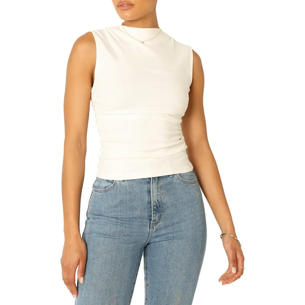 Nissa Mock Neck Sleeveless Top by Petal & Pup